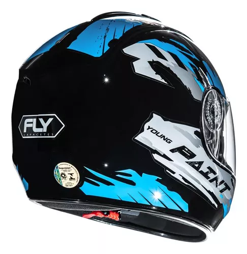 Capacete Moto Infantil Criança Fly Young Live Cor Preto Brilhante Tamanho  Do Capacete 52