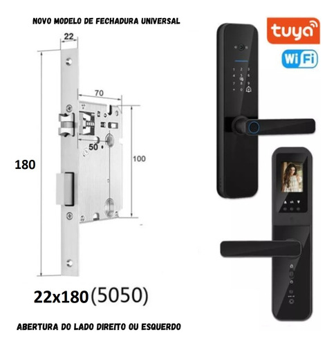 Fechadura Eletronica Com Vídeo C/ Biometria Tag Nfc Wifi Cam
