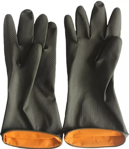 Guantes Goma Limpieza Negro Silicona X2 Pares Microcentro