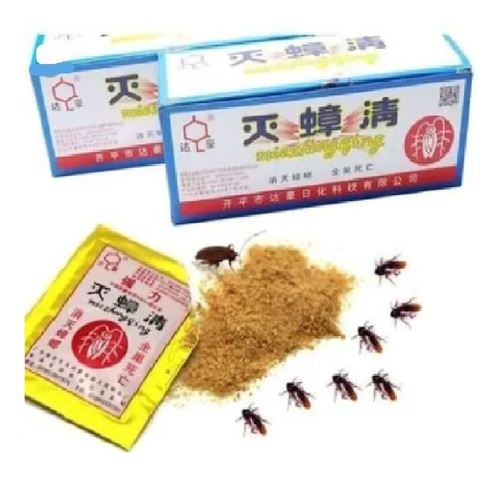 Imagen 1 de 7 de 50 Sobres Veneno Cucarachas Polvo Chino Insecticida Efectivo