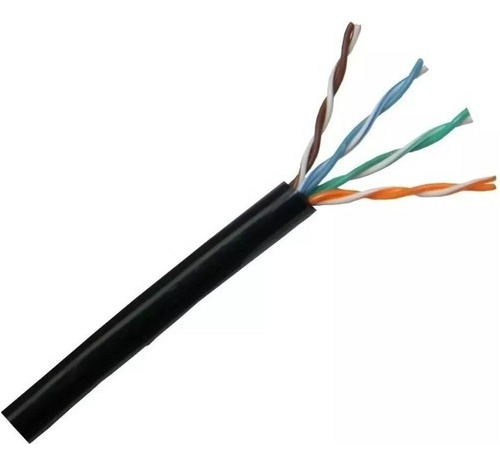 Cable De Red Utp Cat5 Exterior Negro. Red-ca8 (3mts)   