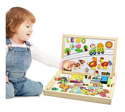 Lewo Juguetes Educativos De Madera Letras Magneticas Numeros