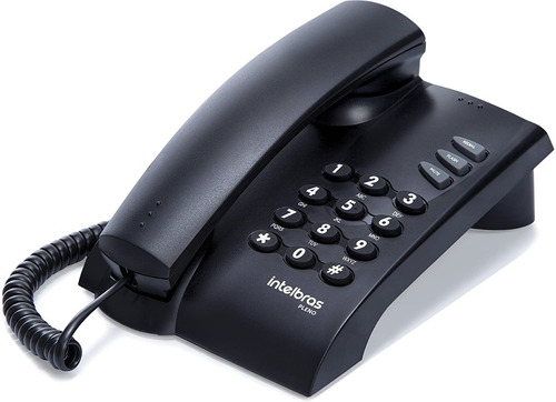 Telefone Intelbras Pleno Preto - Kit 10 Unidades