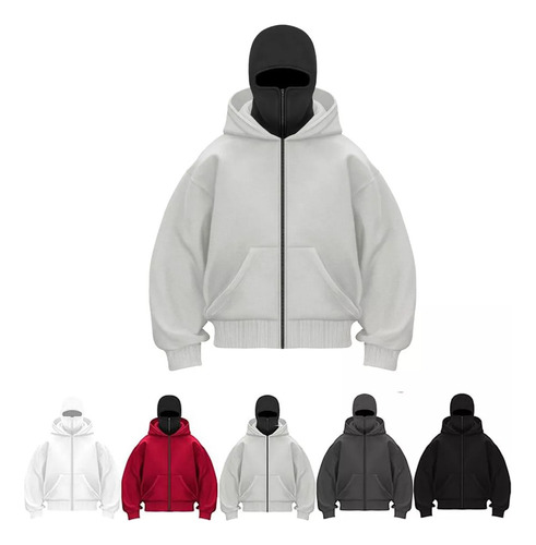 Sudadera Con Capucha Y Cremallera, Pasamontañas Con Capucha