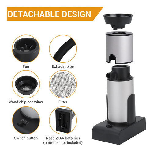 Infusor De Humo Portátil Comida Generador De 90x56x155mm