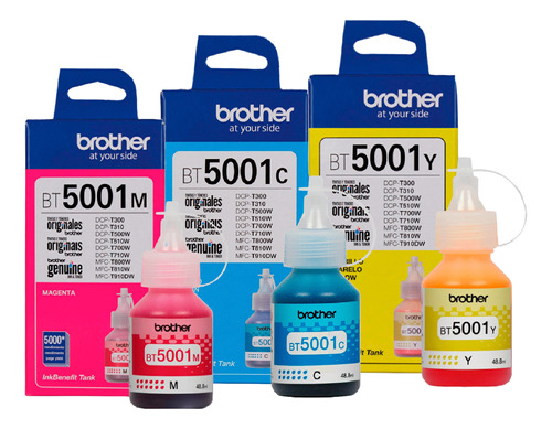 Pack Tintas Color Brother Original Bt5001 T500 T300 T700