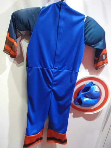 Imagen 4 de 5 de Disfraz Capitan America Con Musculos Talle 1-2-3-4