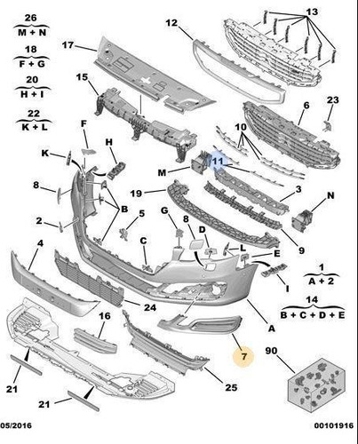 Embellecedor Delantero Lado Izquierdo Peugeot 508