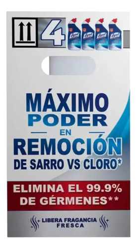 Lysol® Limpiador Para Inodoro 4 Piezas De 750 Ml