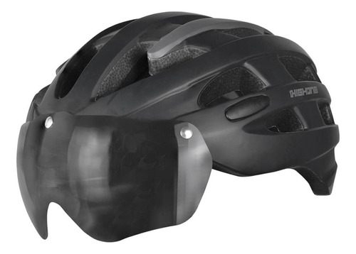 Capacete Ciclismo High One Casco In Mold C/ Viseira Cor Preto Tamanho M