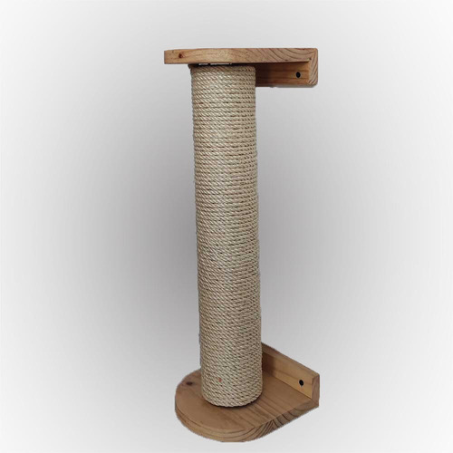 Tubo Rascador Para Gatos De Pared Bases En Madera 70 Cms