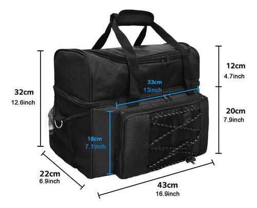 Bolsa Para Bolas De Bolos Con Compartimento Para Zapatos,