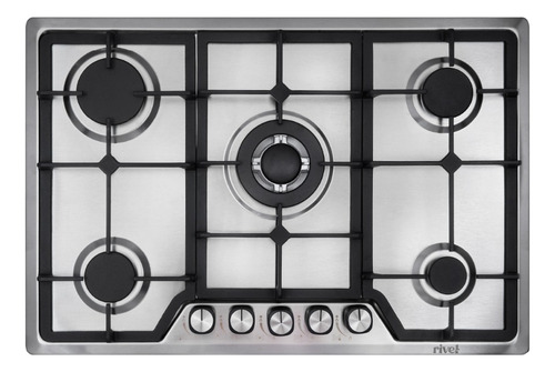 Parrilla Gas Rivel 5riv-cix75 Empotrable 5 Quemadores Color Plateado