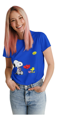 Polera Snoopy Charlie Brown Sol Algodon Estampado