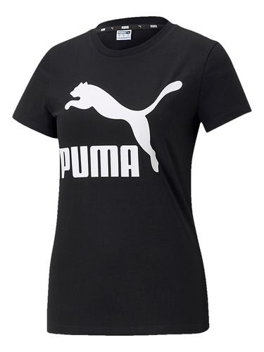 Camiseta Puma Classics Logo Tee W  Mujer - Negro