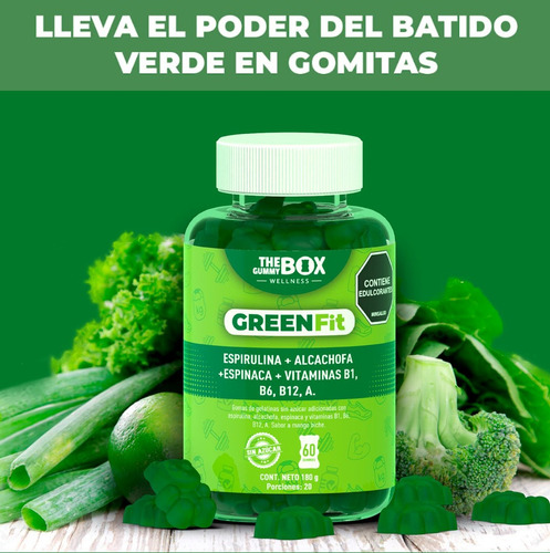 Gomitas The Gummy Box Quemador Grasa Green Fit Vinagre Sidra