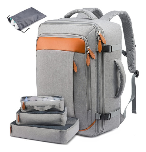 Mochilas De Maleta Grande Expandible Con 4 Cubos-gris