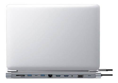 12 En 1 Usb Hub Adaptador 3.0 Tipo C Rj45 2x Hdmi Para Mac