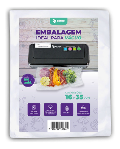 Embalagem Para Seladoras A Vácuo 16x35 - 100 Unidades
