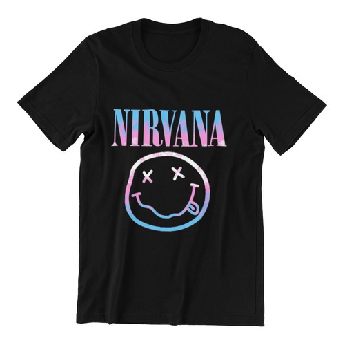 Polera Nirvana Musica Rock Neon Estampado Algodon