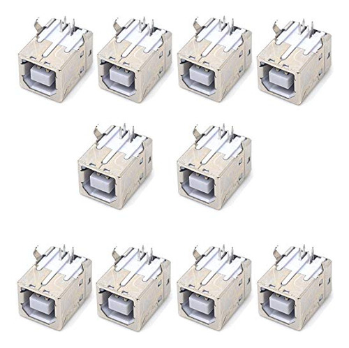 Willwin 10pcs Usb Hembra Type-b Jack 4-pin 90grados Pcb Dip