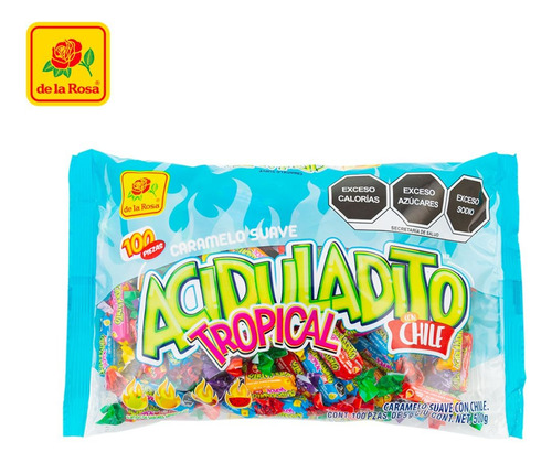 Aciduladito Sabores Tropicales Dulce Suaves De La Rosa 100pz