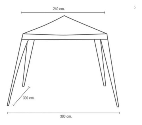 Imagen 2 de 4 de Toldo Poliester 3x3 Azul