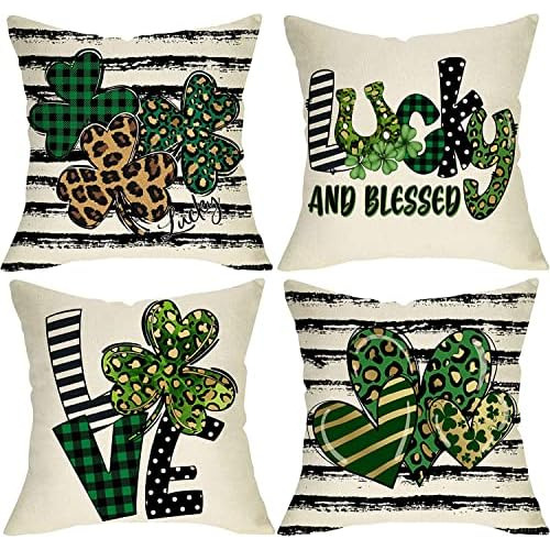 Fundas De Almohada De Tréboles De San Patricio Día De...