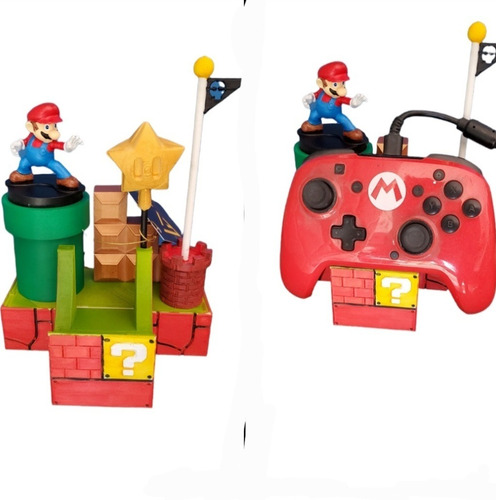 Soporte Para Control Nintendo Swich Y Amiibo Con Mario 