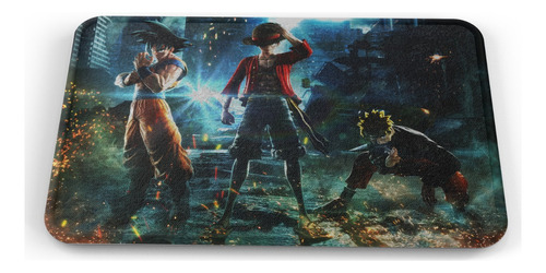 Tapete Naruto Goku Luffy Pelea Ciudad Baño Lavable 40x60cm