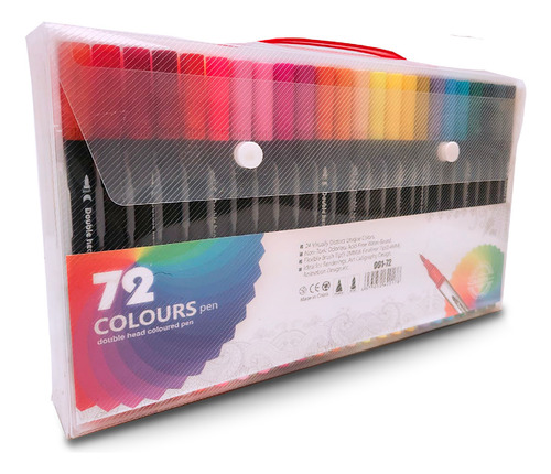 Marcadores Plumones Punta Pincel Doble Punta 72 Colors