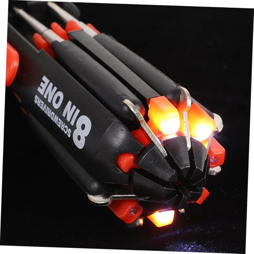 Destornillador 8 En 1 Con Linterna Led A Pila Profesional