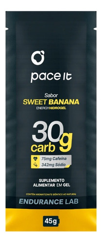 Hidrogel Pace It Gel Carboidratos 45g - Sweet Cafeína Sabor Hidrogel Pace It Sabor Sweet Banana