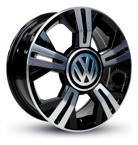 Roda Aro 15x6 Vw Up Tsi 4x100 Bd Brw 1270 / Uma Unidade Cor Preto Diamante