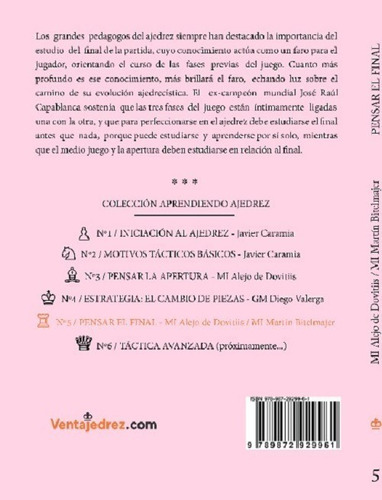 Pensar El Final - Libro Ajedrez Nuevo!