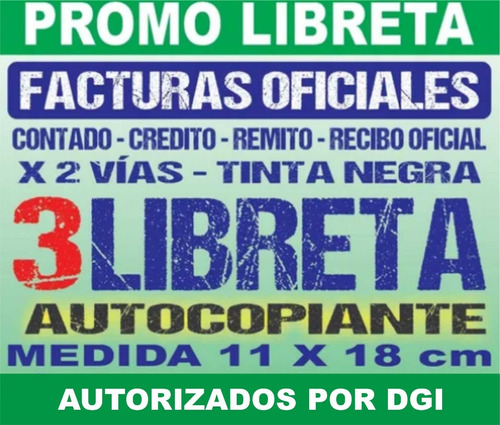 3 Libretas De Facturas En Autocopiante