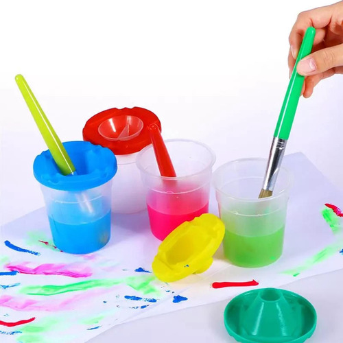 3x Vaso De Agua De Plástico No Derramado, Bote De Pintura Y