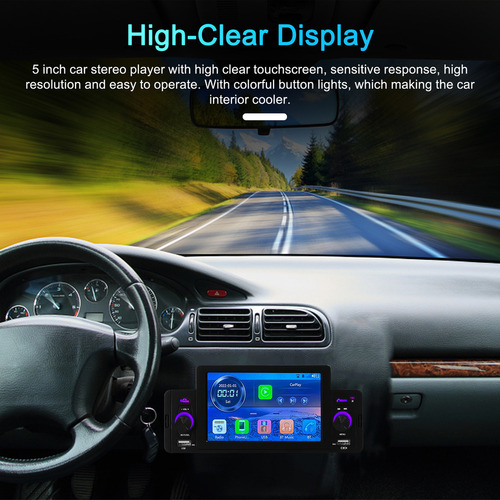 Auto Carplay Android Auto Bt Mp5 5 Usb De Un Solo Din