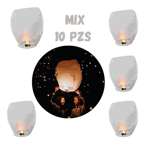 10 Globos De Cantoya Blancos Para Fiestas Globo Del Deseo