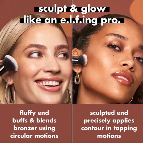 Elf Brocha Liquid Bronzer & Contour Duo Brush Color Negro Negro