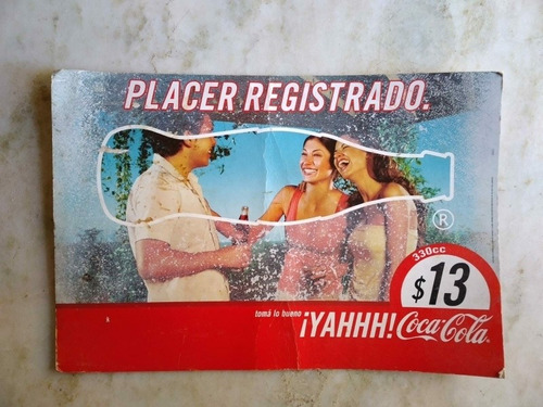 Cartel Publicidad Coca Cola 330cc.carton Duro P/apoyar