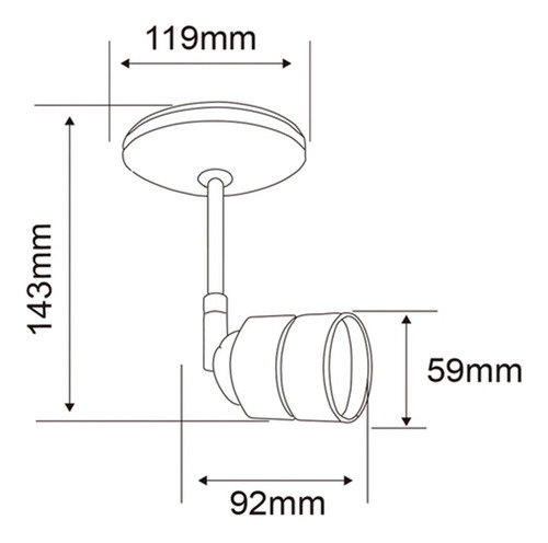 Imagen 6 de 8 de Lámpara Spot Sobreponer Base Gu10 Dirigible Tecnolite 6w Bco