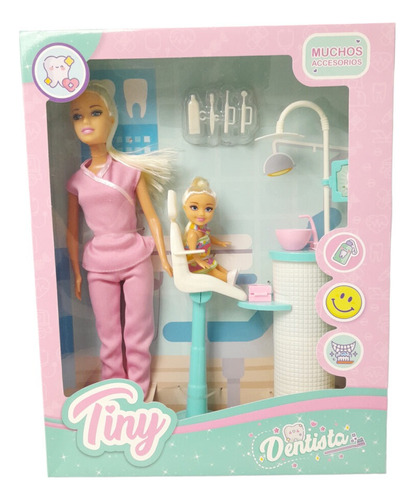 Muñeca Tiny Dentista - Accesorios Y Niña Paciente