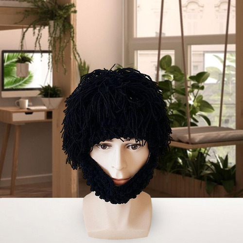 A Gorro Tejido Con Barba Para Niños, Máscara De Esquí