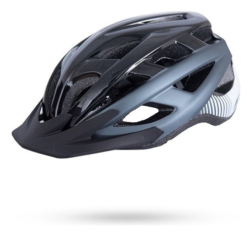 Capacete De Ciclista Asw Bike Fun C/ Sinalizador Led Cor Cinza/preto Tamanho P/m