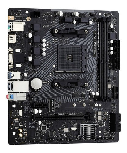 Placa Mãe Asrock A520m-hvs Som/video/hdmi/usb2.0/usb3.2/ddr4 Preto