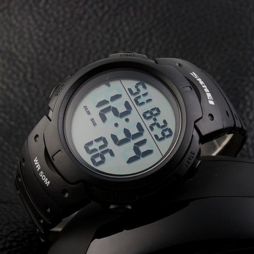 Relógio Pulso Masculino Skmei 1068 Digital Led Sports Preto