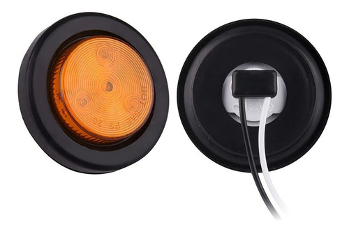 10 Pcs Luces Led Redondas De 2 Pulgadas Ámbar Para Remolque