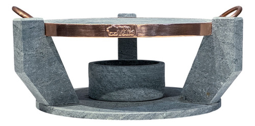 Churrasqueira Para Carne 27 Cm Pedra Sabão Com Rechaud