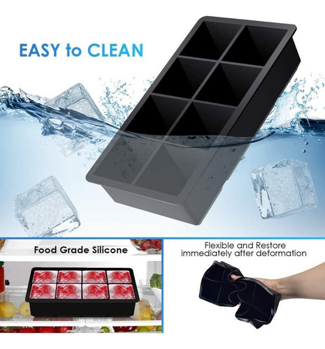 2 Pcs Molde Bandejas De Silicona De Hielo De Cócteles Whisky